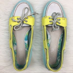 Sperry Top Sider Aqua Yellow Shoes